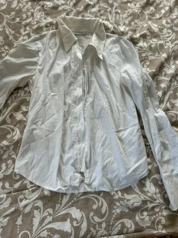 Chemise cop copine blanche moucheté gris taille 40