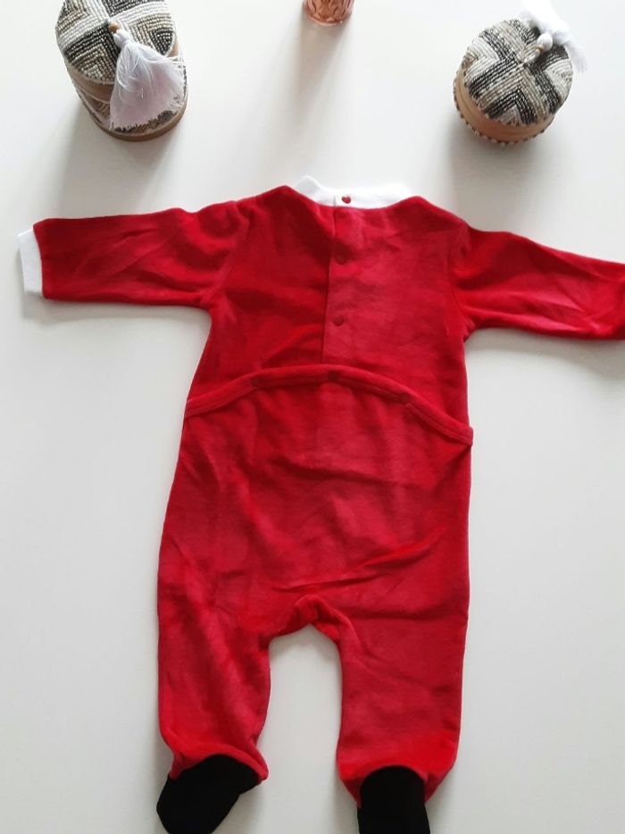 Pyjama velours rouge petit papa Noël - photo numéro 3