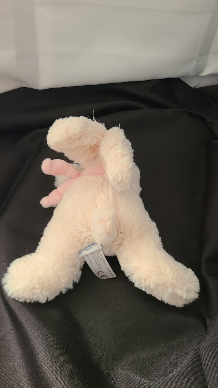 JACADI DOUDOU LAPIN BONBON ALLONGE BLANC ROSE - photo numéro 4