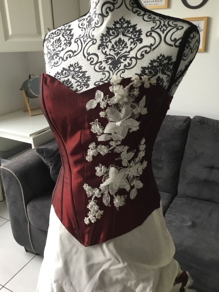 Robe de mariée/cérémonie/demoiselle d honneur Comme neuve bustier+jupe+jupon T36 - photo numéro 3