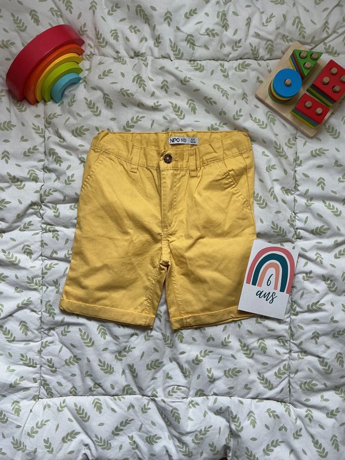 short jaune taille réglable 6 ans NPO