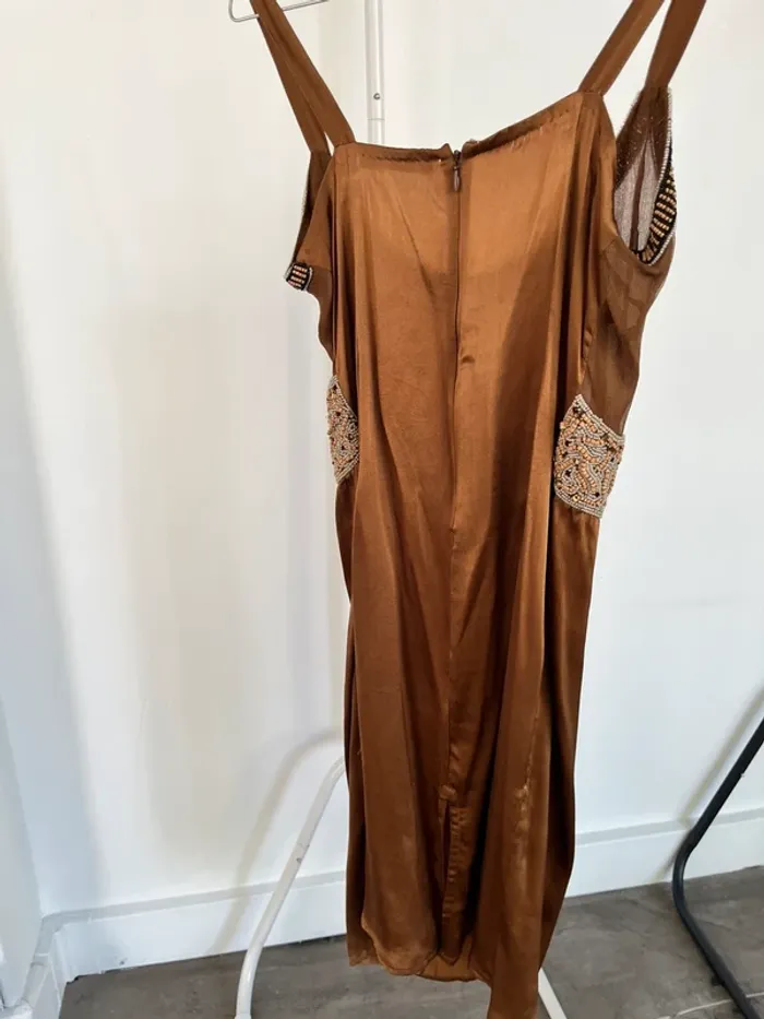 Robe d’été robe de plage marron chocolat en soie Bain de Nuit - photo numéro 3