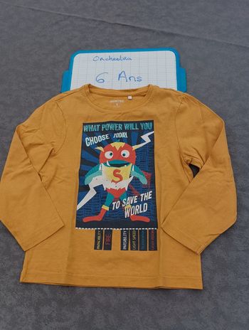 T shirt manches longues moutarde