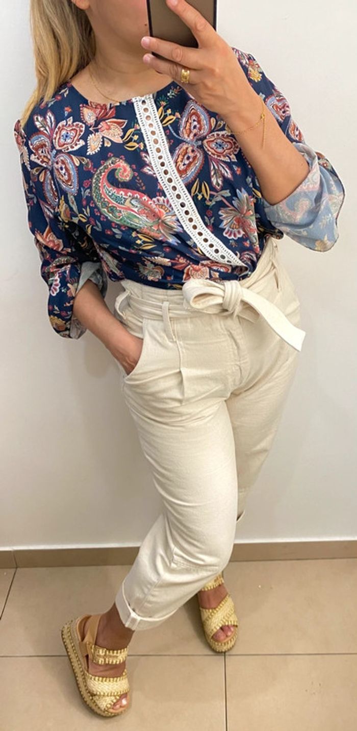 Blouse bohème imprimée Taille L - photo numéro 4