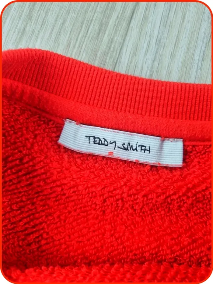 Pull a coll rond Teddy Smith rouge/blanc Homme Taille M - photo numéro 2