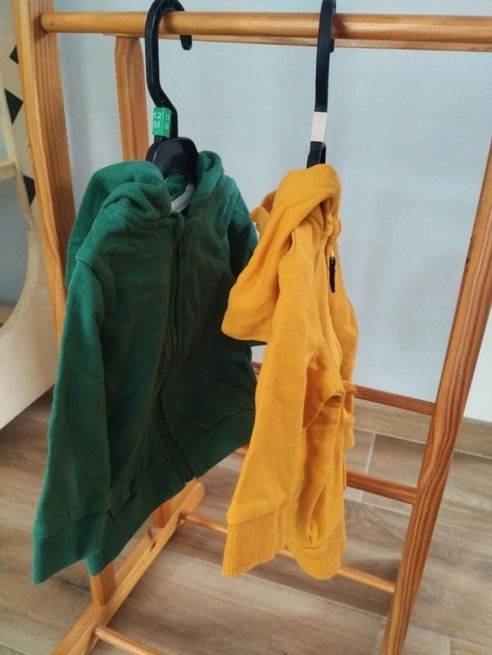 Lot de 2 cestes sweat à capuche bébé garçon taille 3 mois - photo numéro 2