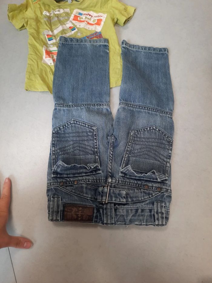 Jean bleu blanc qualité 2ans - photo numéro 4