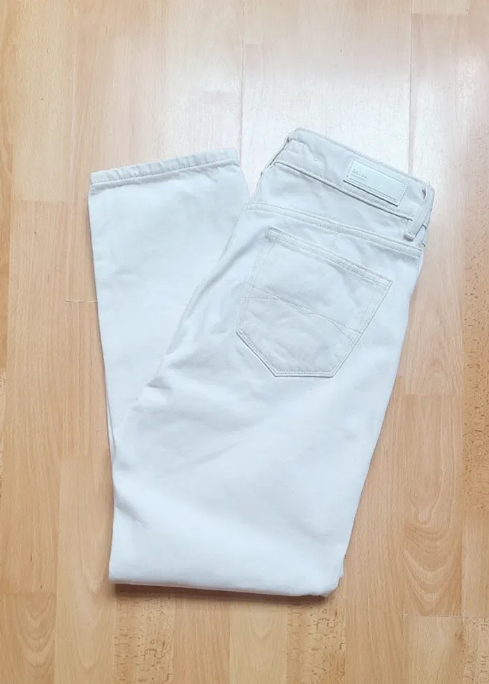 Magnifique jeans droit crème Salsa taille 38