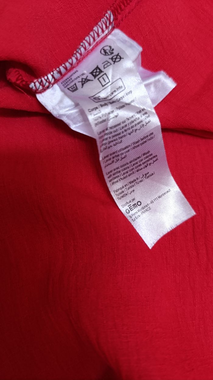T shirt rouge femme manches bouffantes - photo numéro 6