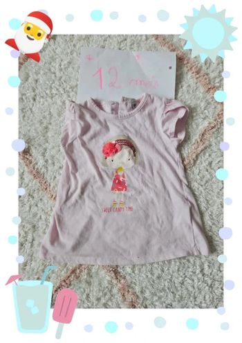 tee shirt fille manche courte debardeur taille 12 mois