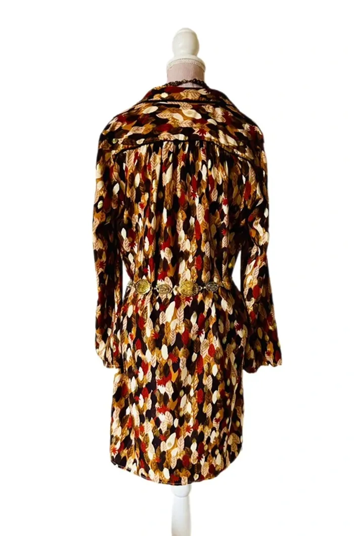 🍁Robe tunique automnale feuillage doré Boho chic S/36 Autumn gold leaf dress tunic🍁 - photo numéro 5