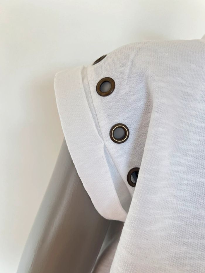 T-shirt blanc à œillets en métal – Taille S Orta x Lisa Germaneau - photo numéro 7