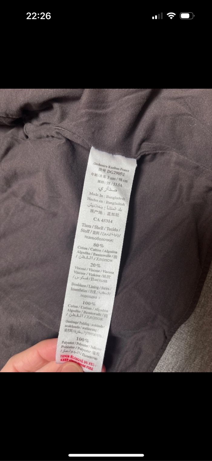 Veste/ gilet/ sweat à capuche zipper garçon orchestra 3 ans - photo numéro 5