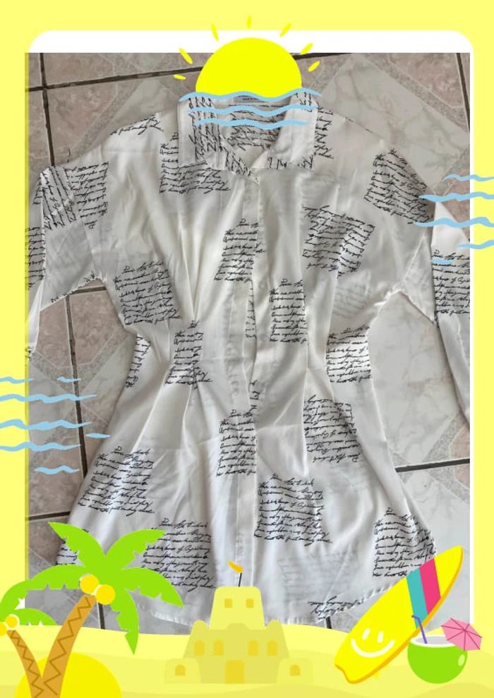 Robe chemise S 36 imprimé lettres - photo numéro 2