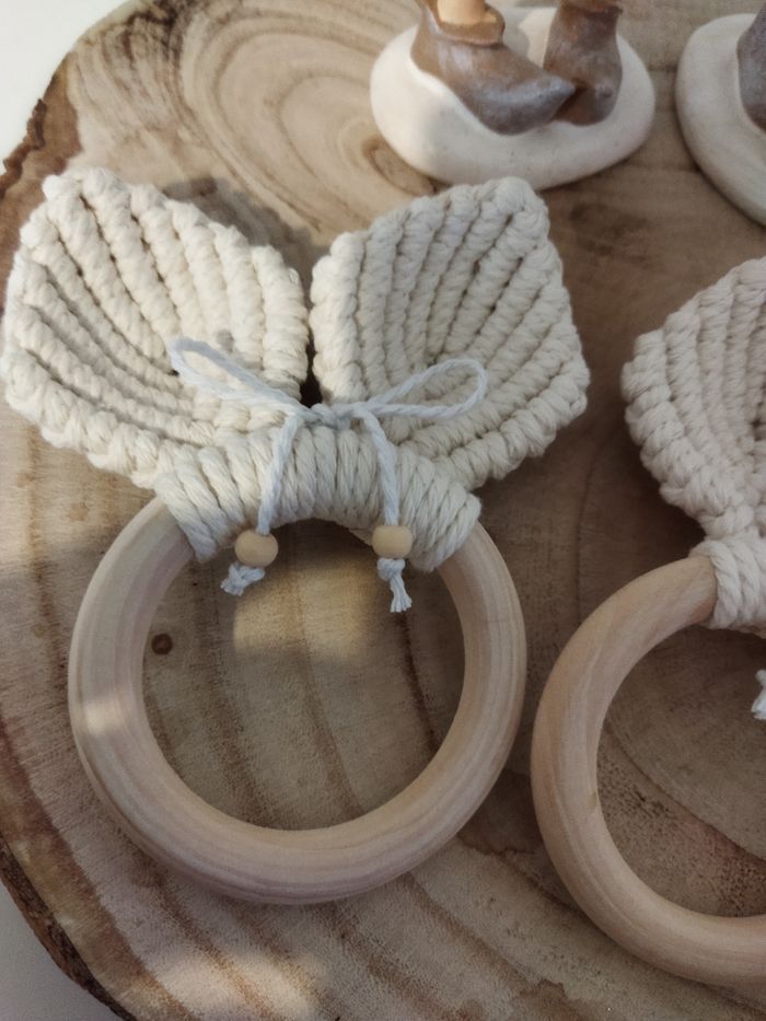 Rond de serviette Lapin de Pâques macramé - photo numéro 2