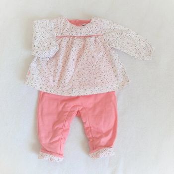 Combinaison rose blanc bébé fille 6 Mois Obaibi