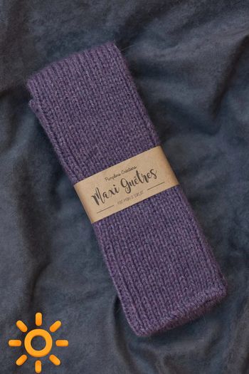 Guêtres violette en laine et alpaga