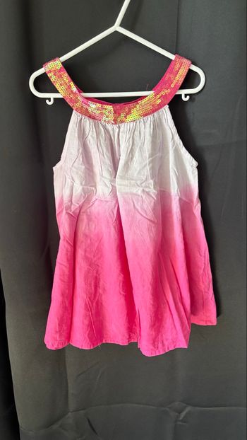 Débardeur enfant inExtenso – Dégradé rose – Col pailleté