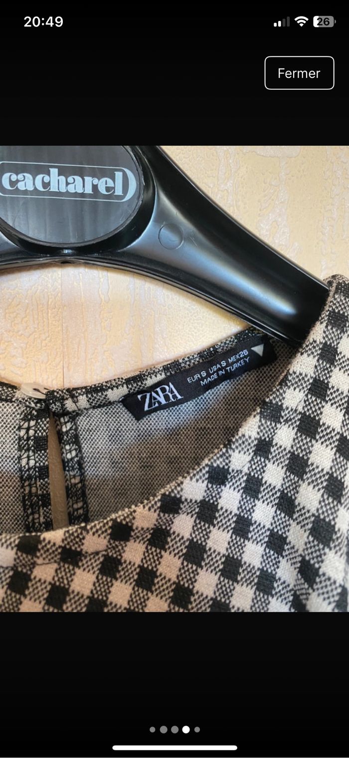 Mini robe à carreaux façon Vichy Zara - photo numéro 4