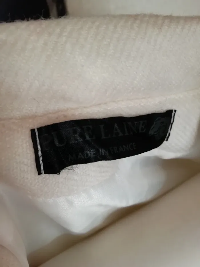 Veste jacket manteau coat cream white blanc ivoire vintage laine wool - photo numéro 3