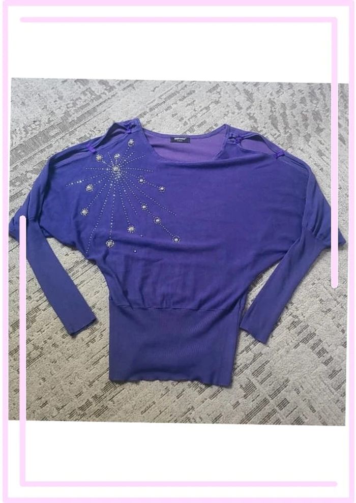 Pull fin violet taille M - photo numéro 2