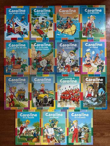Lot de 15 livres vintage Caroline état satisfaisant albums bd couleurs multicolores Pierre Probst