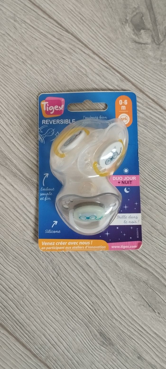 Lot de 3 tétines 0/6 mois tigex neuf