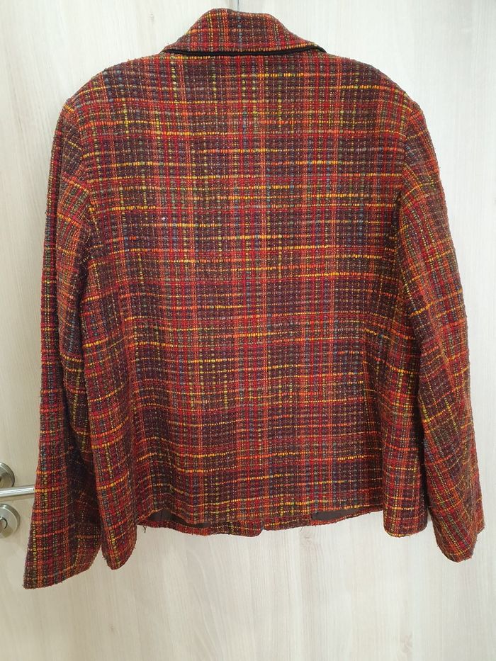 Veste tweed, tons orangés, Très bon état,  taille 44/46 - photo numéro 3