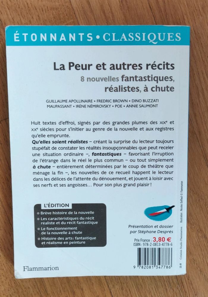 Livre La Peur et autres récits - photo numéro 2
