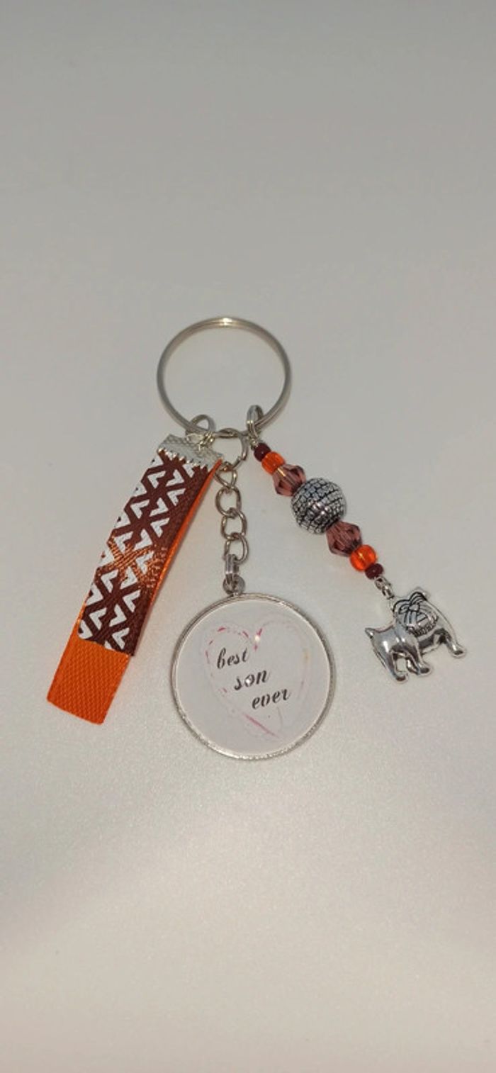 Cadeau mon fils, porte clé message " Best son ever"