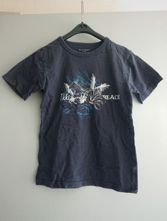 T-shirt mc bleu marine beach In Extenso 8 ans garçon