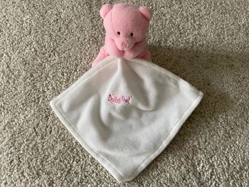 Doudou ours ourson rose et son mouchoir Baby Nat’ 🌻