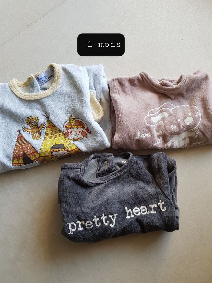 Lot 3 Pyjama grenouillère 1 mois