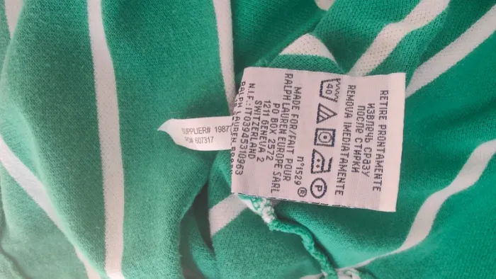 Polo Ralph Lauren à rayures vert et blanc taille M - photo numéro 7