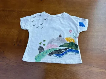 T-shirt beige Zara baby girl 6/9 mois