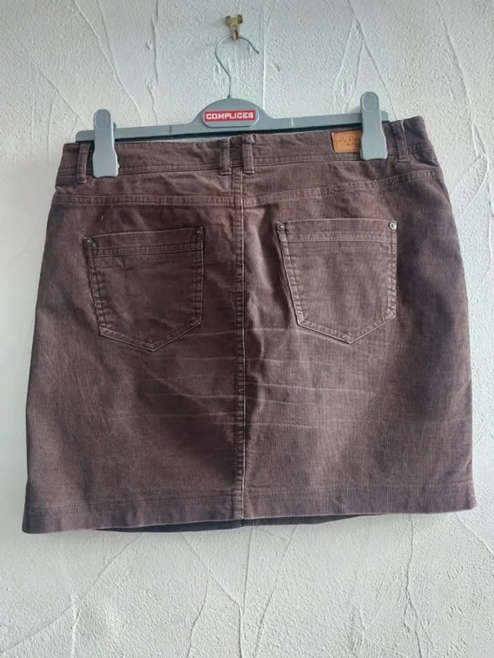 Jupe en velours côtelé marron Taille 40 - photo numéro 4