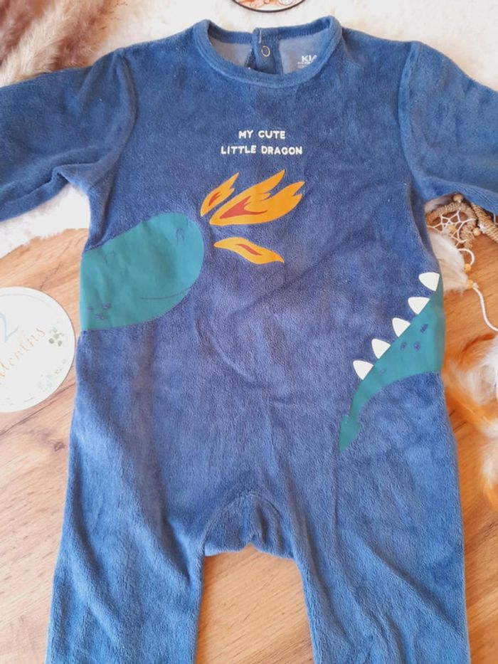 Pyjama grenouillère velours 12 mois garçon Kiabi - photo numéro 2
