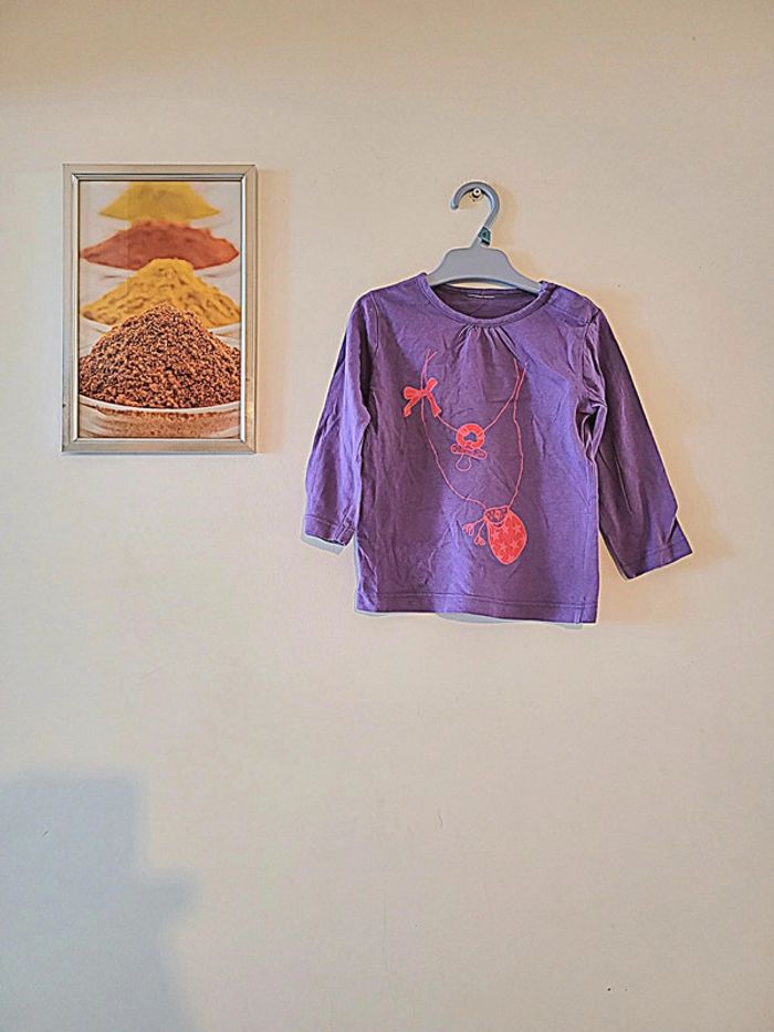 T-shirt manche longues violet Kiabi taille 18-24 mois
