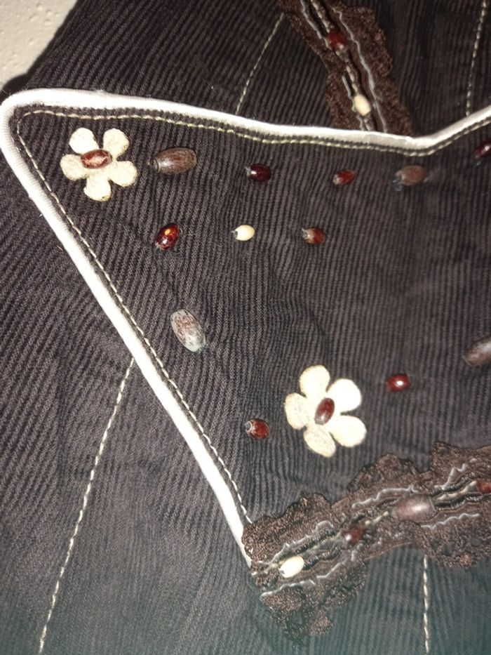 Jupe évasée brune avec motifs T: 40 - photo numéro 4