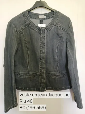 196559 veste en jeans grise femme 40