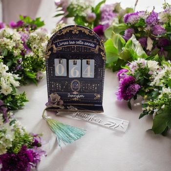 Compteur de livres + marque pages personnalisé 