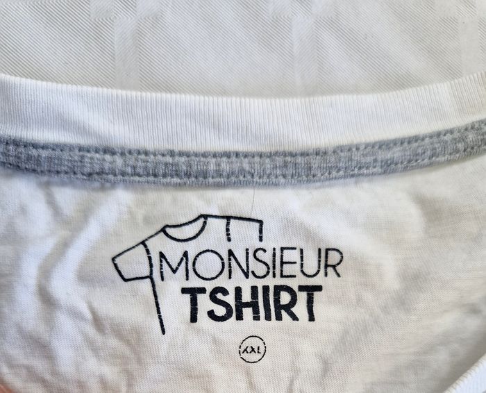 T-shirt Homme Blanc à Message Humour "Torchon Chiffon Carpette" - Monsieur TSHIRT - Taille XXL - photo numéro 7
