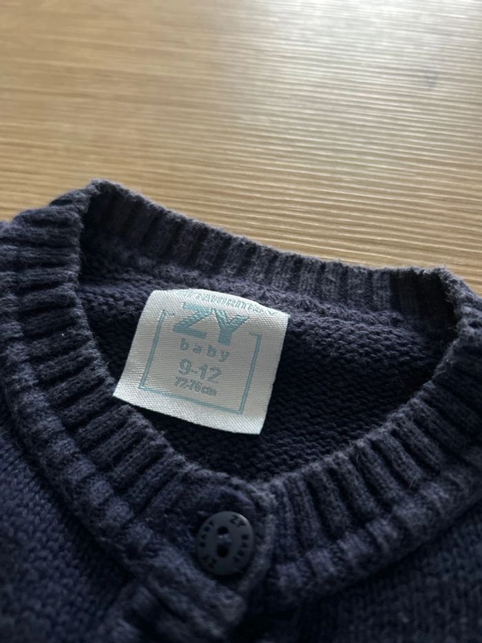 Gilet bleu marine à bouton ZY - photo numéro 3