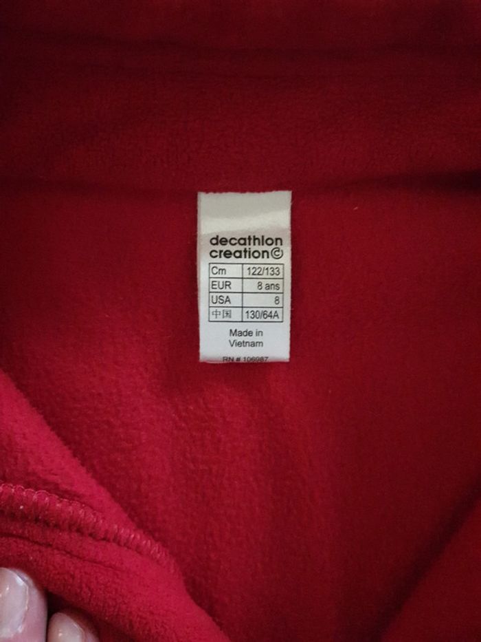 Sweat polaire 8 ans rouge - photo numéro 4
