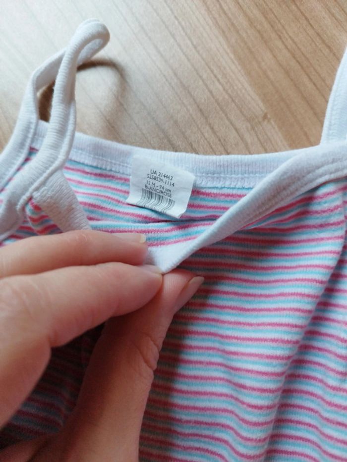 Lot de 3 bodies bretelles fille bébé rêve 12 mois très bon état - photo numéro 2