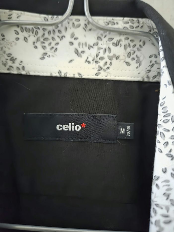 Chemise Homme Celio* Noire Taille M 39/40 - Manches courtes - photo numéro 3