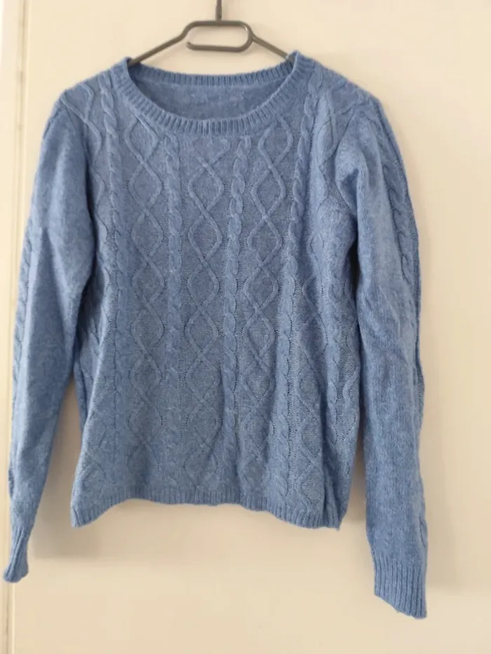 Pull torsadé bleu - photo numéro 2