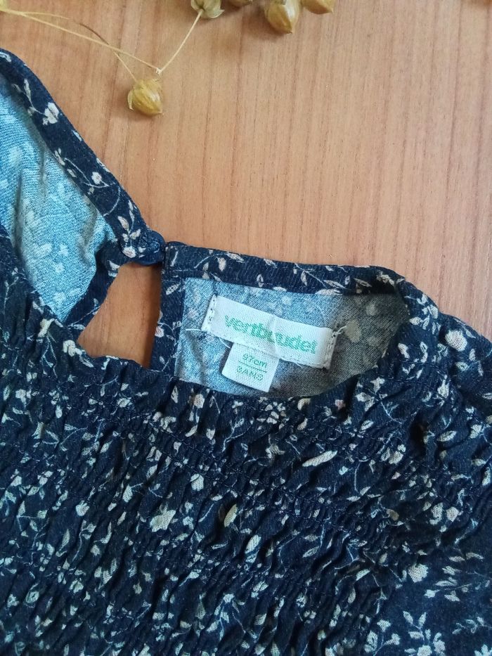 Jolie robe tons bleus Vertbaudet taille 3 ans - photo numéro 3