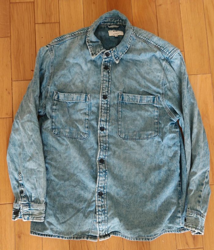 Chemise en jean bleu pour homme taille M