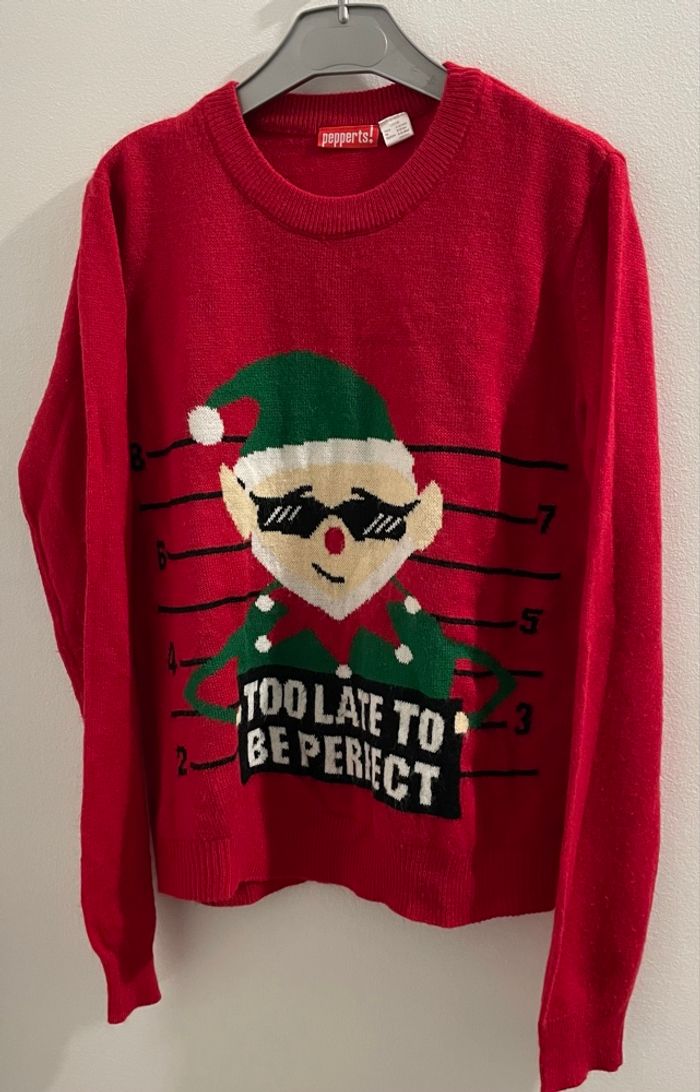 Pull Pepperts! Rouge à Motifs Garçon Taille 8/10 ans Pepperts!